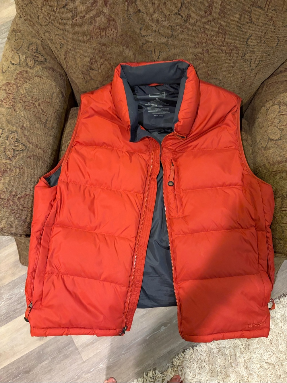 L.L. Bean Men's Red Puffer Vest